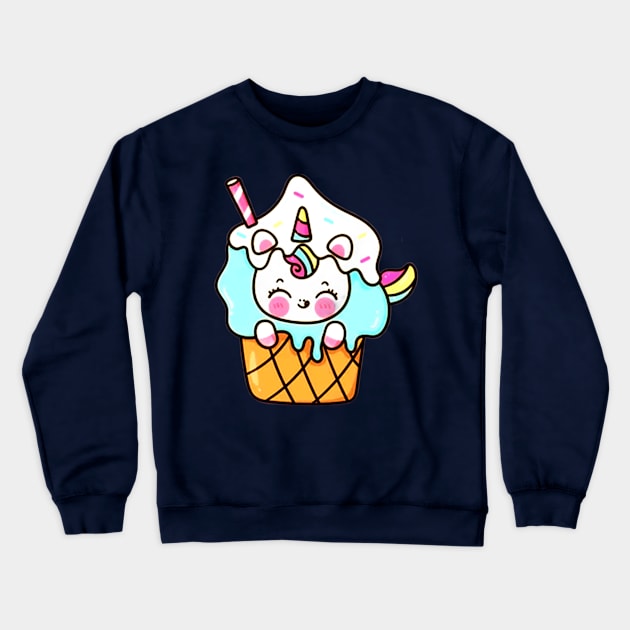 Cup Cake Unicorn Crewneck Sweatshirt by Sugarori